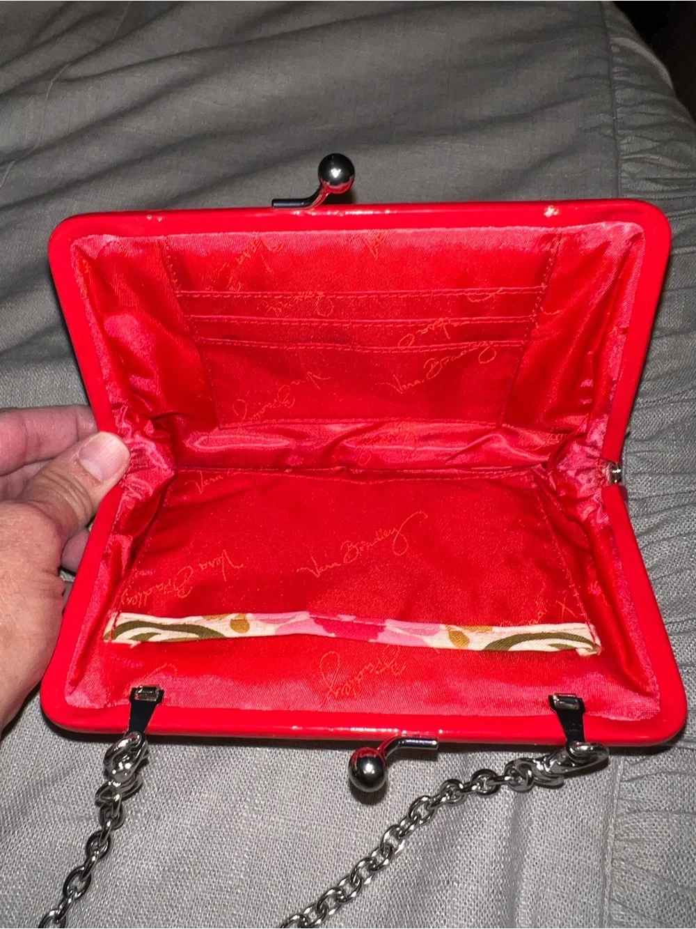 Vtg Vera Bradley Coin Purse Handbag Clutch Wallet Removable Chain Handle